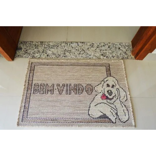 Capacho Artesanal Look Mosaico Sisal Look Jacquard RAIZA 40x60 cm - Imagem 5