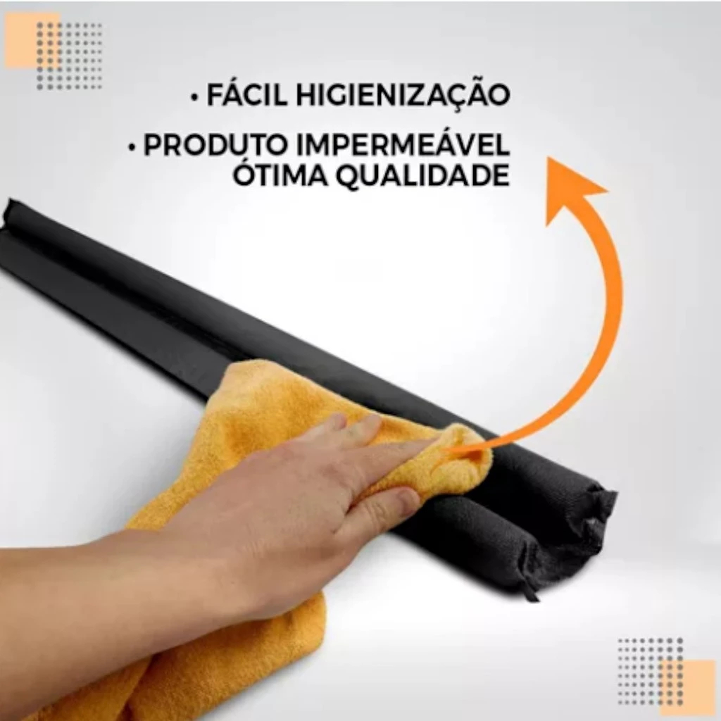 Protetor de porta duplo 80cm impermeável cobrinha rolo veda - Imagem 4