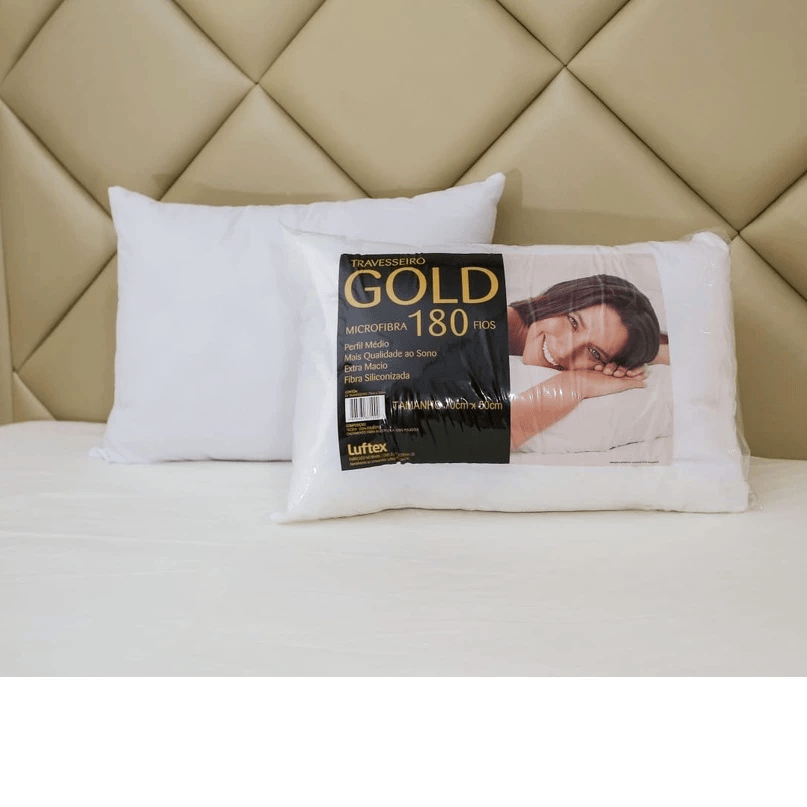 Travesseiros Gold Microfibra 180 Fios Com Fibra De Silicone luftex - Imagem 2