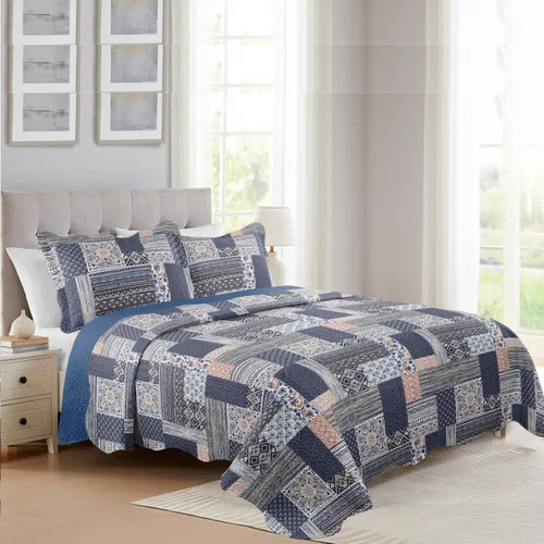 Colcha Edredom Solteiro Mikasa Com Porta Traveseiro 2 Peças