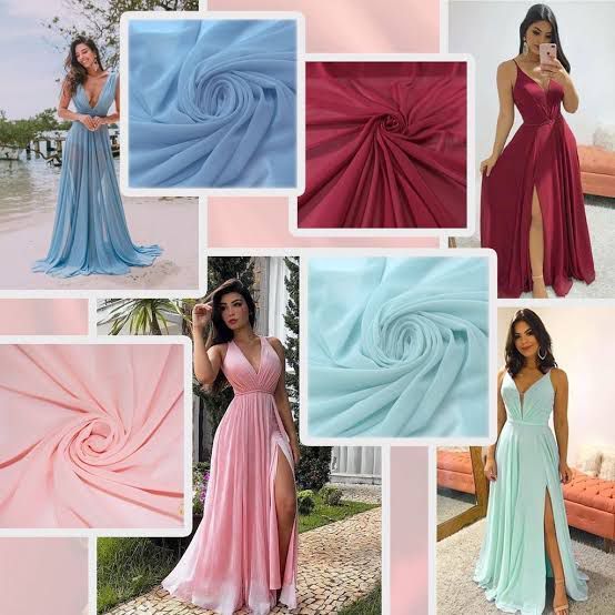 Tecido Musseline Chiffon Liso Cores Variadas | Diversos Tamanhos X 1,50m Largura - Imagem 3