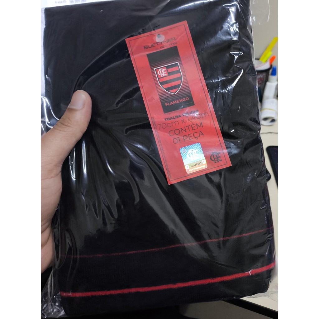 Toalha de Banho Praia e Piscina Brasão Flamengo Licenciado Buettner Veludo Estampada Times - Imagem 4