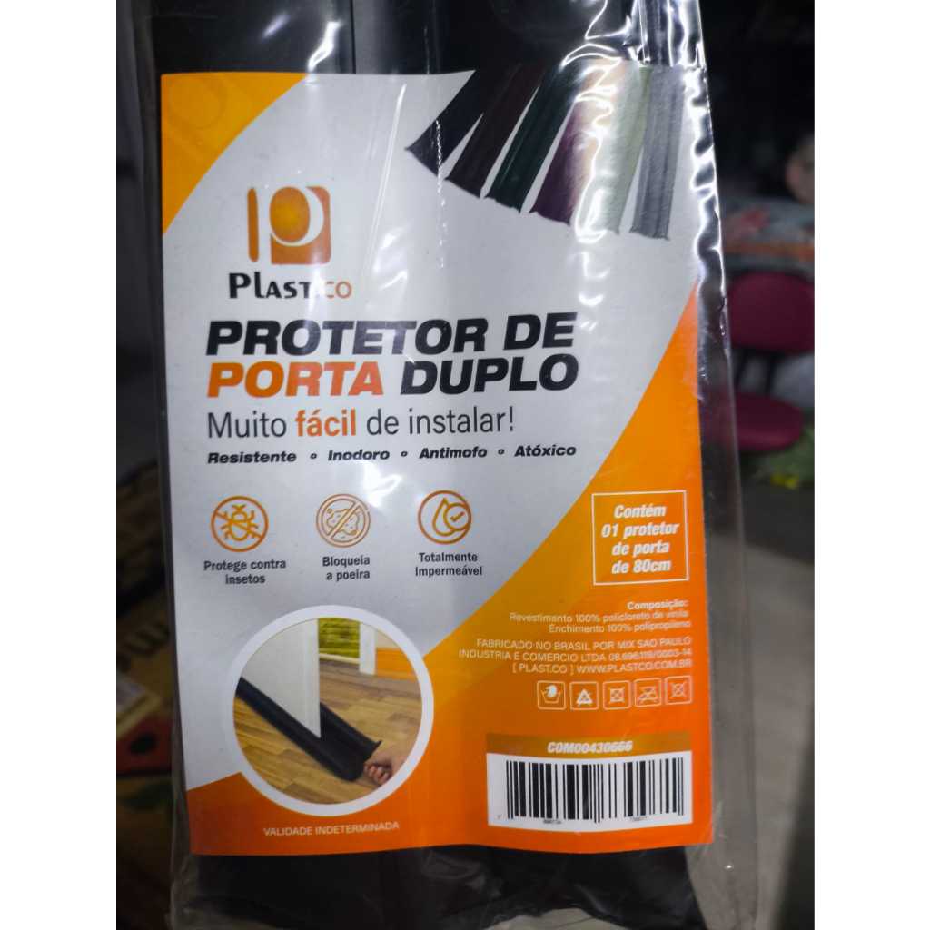 Protetor de porta duplo 80cm impermeável cobrinha rolo veda - Imagem 7