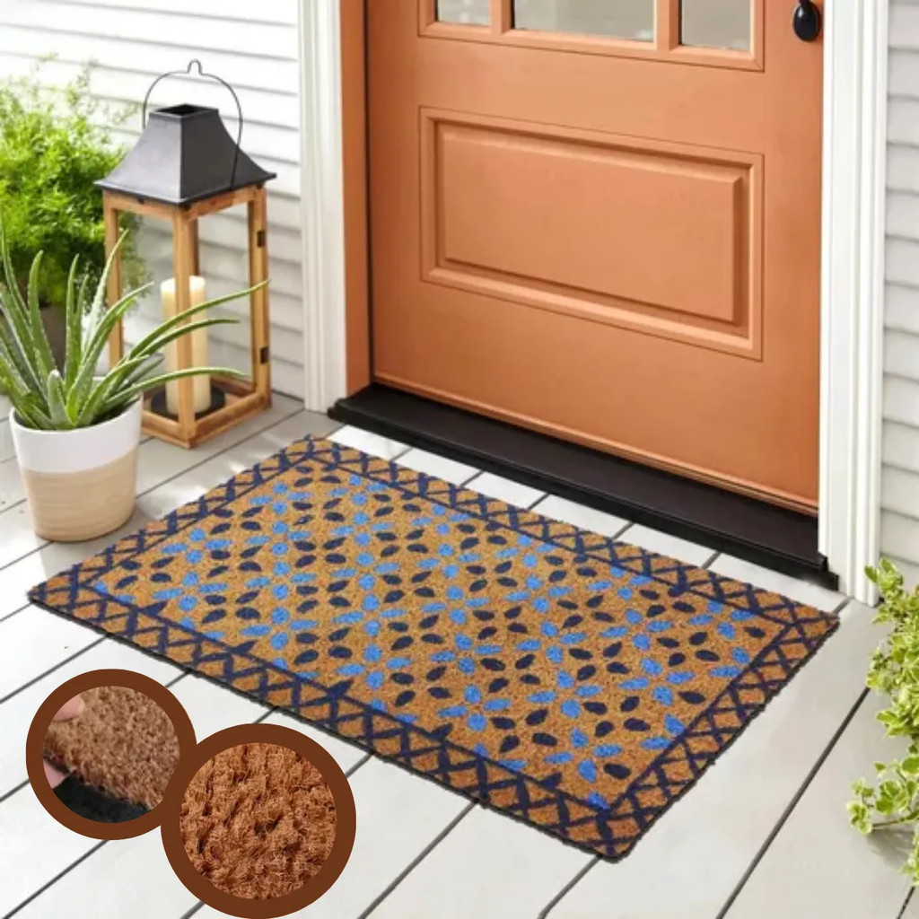 Capacho Fibra de Coco Estampa Mikasa by Chalesco 30x60 resistente e elegante - Imagem 4