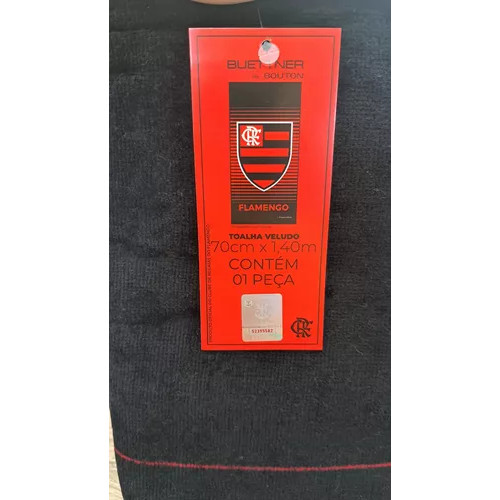Toalha de Banho Praia e Piscina Brasão Flamengo Licenciado Buettner Veludo Estampada Times - Imagem 2