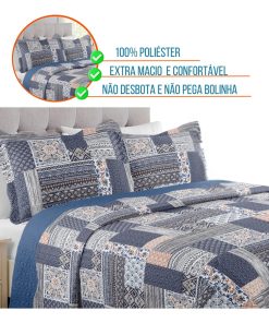 Alternative view of Colcha Edredom Solteiro Mikasa Com Porta Traveseiro 2 Peças