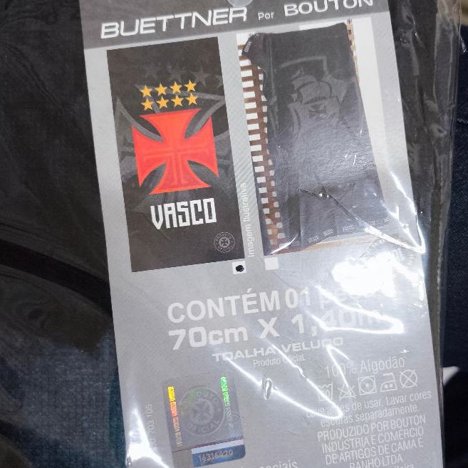 Toalha de Banho Praia e Piscina Brasão Vasco Licenciado Buettner Veludo Estampada Times - Imagem 2