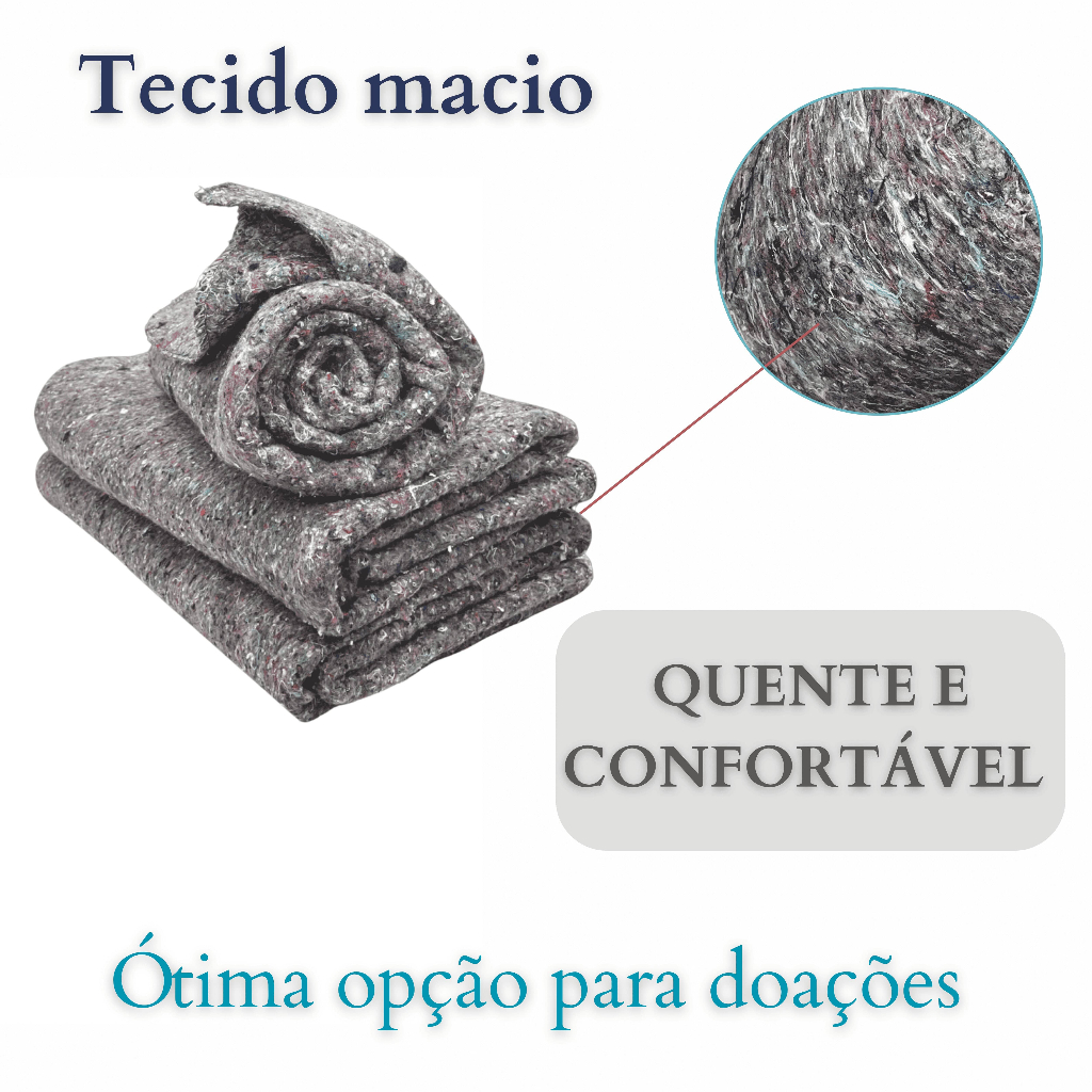 Cobertor Ober Paraty - 1 Unidade - 190cm X 160cm Ideal Para Pet, Mudanças e Doação Inverno - Imagem 5