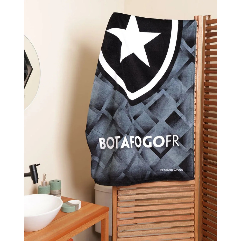 Toalha de Banho Praia e Piscina Brasão Botafogo Buettner Veludo Estampada Times - Imagem 2