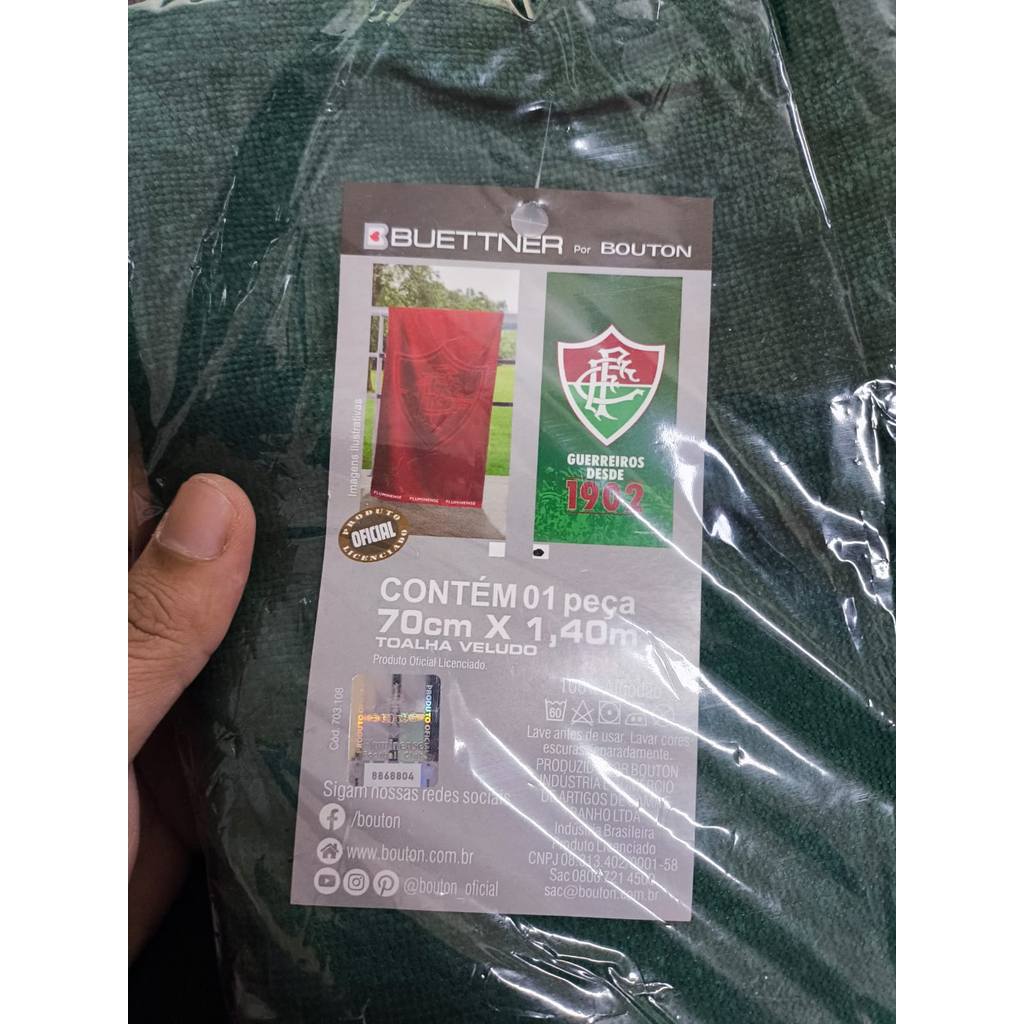 Toalha de Banho Praia e Piscina Brasão Fluminense Licenciado Buettner Veludo Estampada Times - Imagem 4