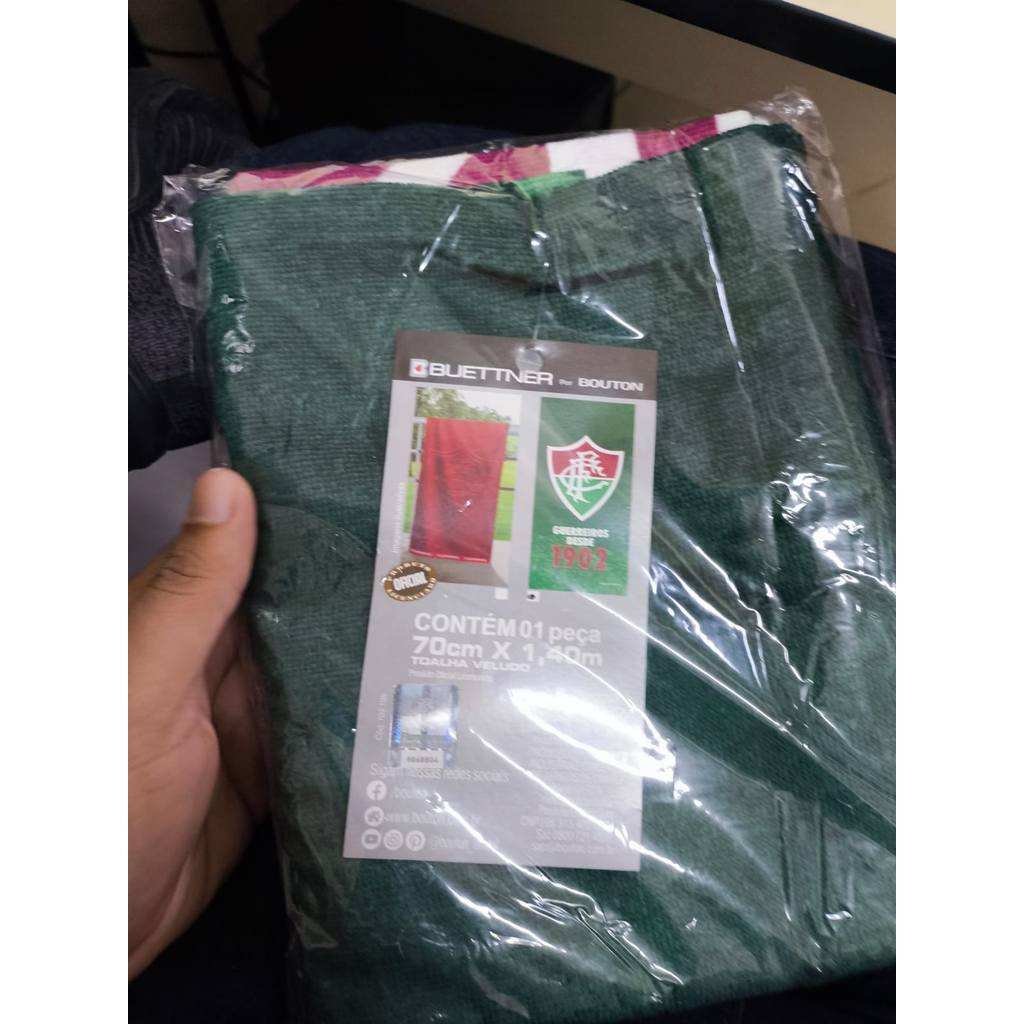 Toalha de Banho Praia e Piscina Brasão Fluminense Licenciado Buettner Veludo Estampada Times - Imagem 5